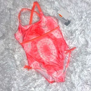 Brand new girl bathing suit- tie dye peach/coral